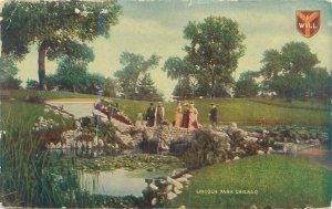 Chicago Illinois Lincoln Park, Men and Women by Water 1911 Postcard Used