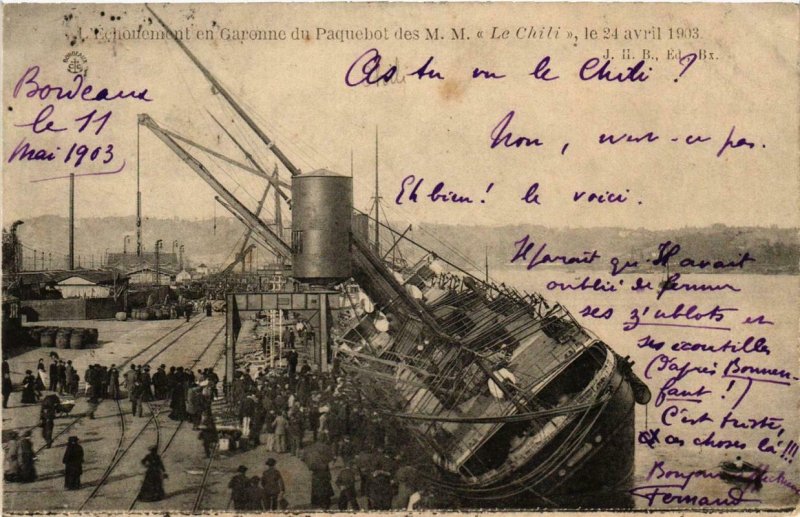 CPA AK Paquebot LE CHILI Echoument en Garonne SHIPS (703995)