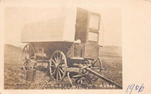Casper Wyoming Sheep Wagon Real Photo Vintage Postcard AA83731