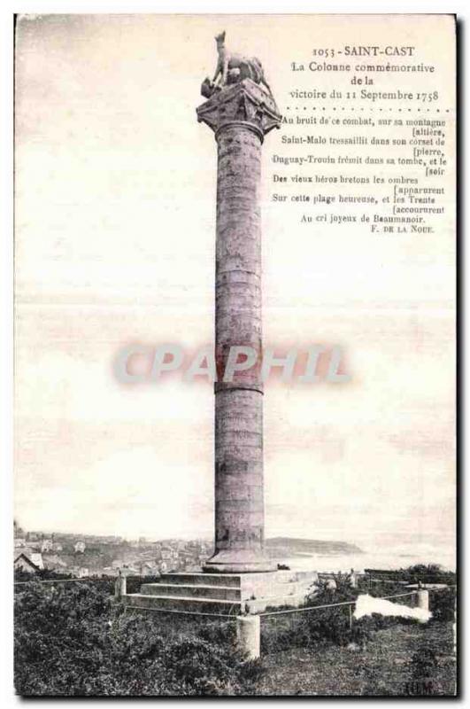 Old Postcard Cote Saint Cast Enteraude The commemorative Victory Column of Se...