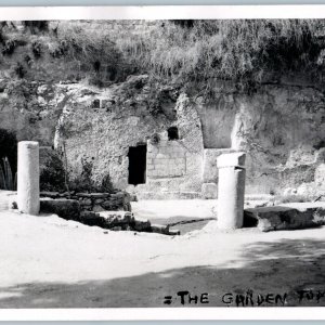 c1940s Jerusalem, Palestine, Israel RPPC Garden Tomb Ancient Religious Site A187