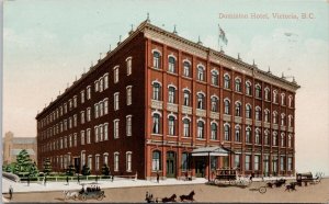 Dominion Hotel Vancouver BC British Columbia Horses Carriage c1910 Postcard H39