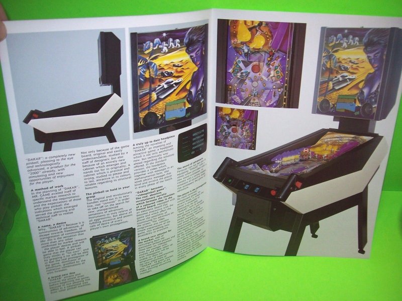 Mr Game DAKAR Original 1988 Flipper Game Pinball Machine Promo Sales Flyer Rare