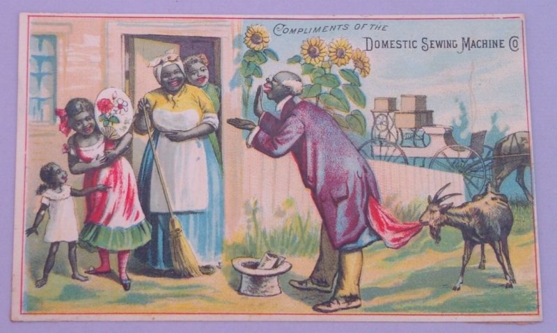 1800s African American Colgate Domestic Sewing Machine Ware Sheffield Trade Card