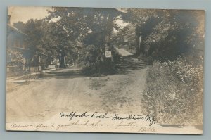 FRENCHTOWN NJ MILFORD ROAD ANTIQUE REAL PHOTO POSTCARD RPPC