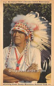  Great Smoky Mountains National Park Indian Postcard Indian Chief, Cherokee I...