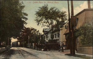 Milford MA South Main St. Fire Engine c1910 Postcard