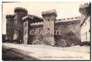 Old Postcard Tarascon ensamble of view of Chateau du Roi Rene