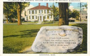 United States Minute Men Memorial Boulder House of Jonathan Harrington Lexington