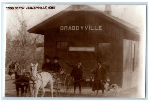 c1960 CB&Q Braddyville Iowa IA Railroad Train Depot Station RPPC Photo Postcard