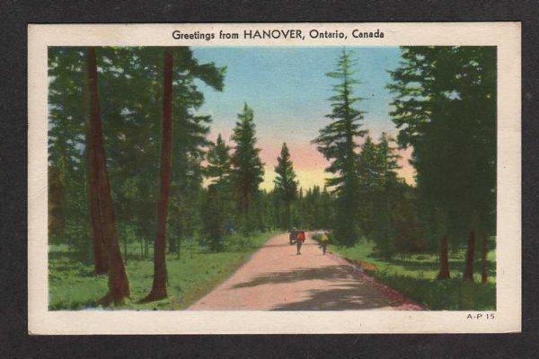 ON Greetings from HANOVER ONTARIO CANADA Postcard PC