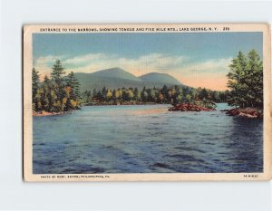 Postcard Entrance To The Narrows Lake George New York USA