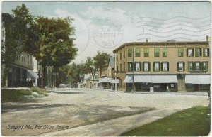 1907 Postcard, Freeport, Maine, Post Office Square