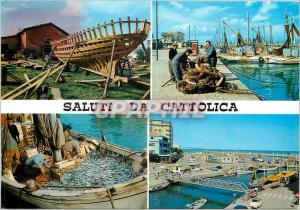 Postcard Modern Cattolica Different aspects of the port