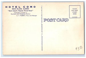 c1940's Hotel Como Interior Multi-View Rock Island Illinois IL Unposted Postcard