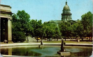 Vtg Voorhee's Pool Civic Center Capitol Denver Colorado CO Postcard