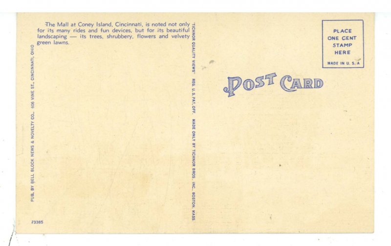 OH - Cincinnati. Coney Island Amusement Park, Mall, Roller Coaster