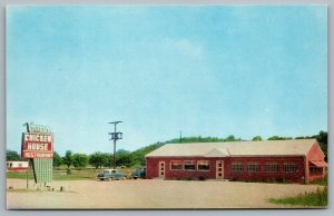 Postcard Cambridge Ohio c1950s McCalls Chicken House Restaurant US Route 22 & 40