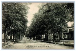 c1911 Madison Street House Exterior Hamilton New York Vintage Antique Postcard