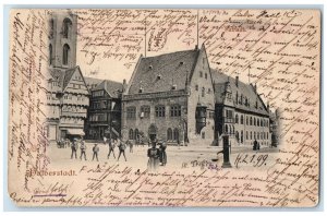 1899 City Hall Halberstadt Harz Saxony-Anhalt Germany Antique Postcard