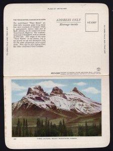 Canada Alberta Three Sisters Canadian Rockies Mountains Folkard Letter Card