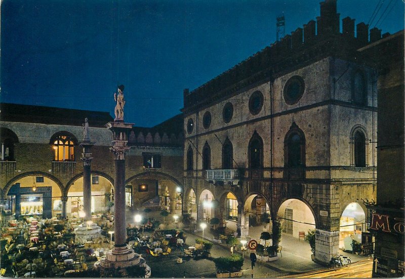 Italy Postcard Ravenna People's Square by night