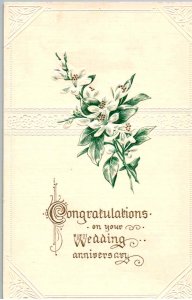 Congratulations on your Wedding Anniversary - Embossed - c1908