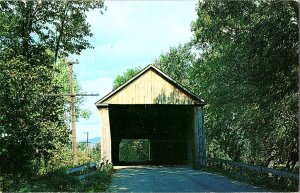Old Covered Bridge Brandon Vermont Scenic View Vintage Postcard