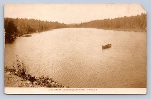 J88/ Algonquin Park Canada RPPC Postcard c1940s Joe Creek Boat 493