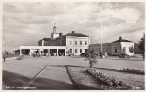 Falun Jarnvagsstationen Railway Station Sweden RPC Postcard