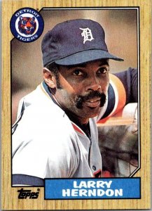 1987 Topps Baseball Card Larry Herndon Detroit Tigers sk13738