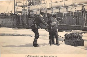 Shipwreck men being picked up Arctic Exploration Non Postcard Backing 