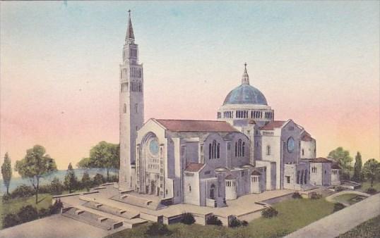 Washington DC National Shrine Of The Immaculate Conception Handcolored Albertype
