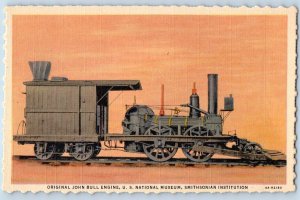 Postcard John Bull Engine U.S. National Museum Smithsonian Institution c1940's