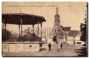 Montoire Old Postcard The Place Clemenceau and & # 39eglise