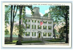 c1920's Pierce Mansion Court Street Haymarket Square Portsmouth NH Postcard