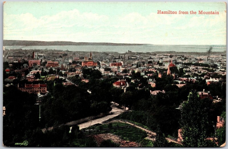 Hamilton From The Mountain Ontario Canada Panorama of the Buildings Postcard