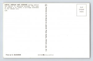 Postcard Native American Indian Salmon Fishing Pacific Northwest Canada 1960s