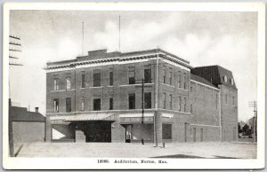 Auditorium Norton Kansas KS Historical Building Postcard