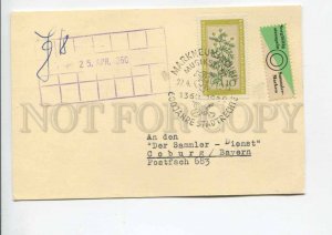 422564 EAST GERMANY GDR 1960 year Coburg registered RPPC w/ flower stamp