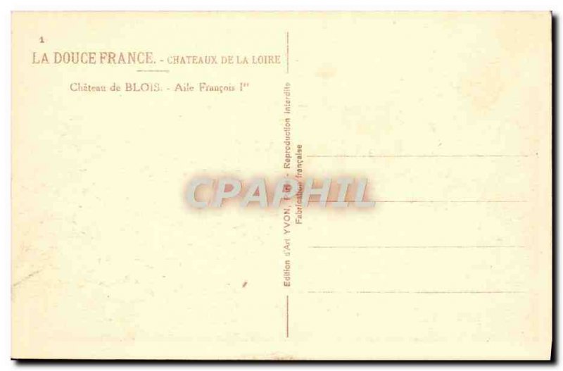 Old Postcard Chateau De Blois Wing Francois 1er