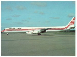 Sterling Airways Dc 8 63 at Stockholm Arlanda Airport  Postcard 1984