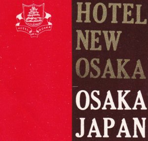 Japan Osaka Hotel New Osaka Vintage Luggage Label sk2415