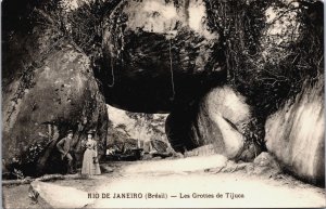 Brazil Rio De Janeiro Les Grottes de Tijuca Vintage Postcard C105