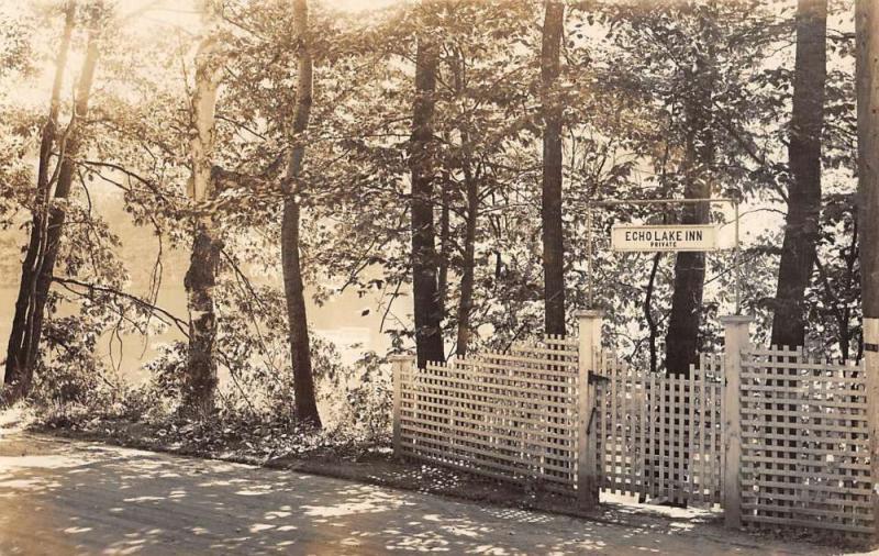 Tyson Vermont Echo Lake Inn Entrance Real Photo Antique Postcard K88268