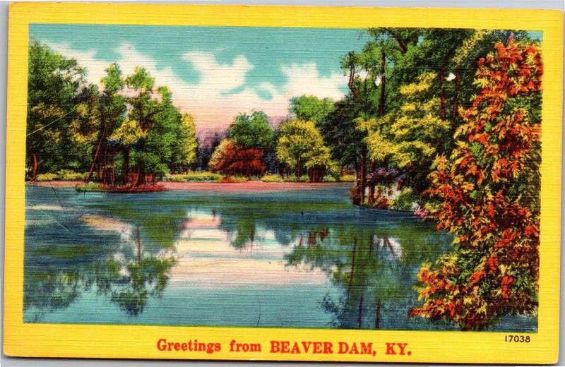 Greetings from Beaver Dam, Kentucky Vintage Postcard J08