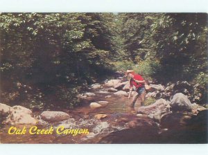 Pre-1980 FISHING SCENE Oak Creek Canyon - Near Flagstaff & Sedona AZ AF5538