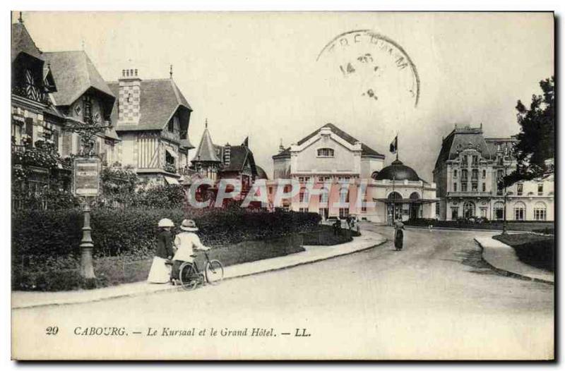 Old Postcard Cabourg Kursaal and the large hotel
