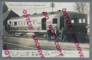 Kearney NEBRASKA RPPC 1907 MCKEEN MOTOR CAR Train DEPOT U.P. R.R. Union Pacific