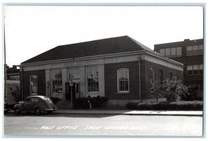 1947 Post Office Building Car Sauk Centre Minnesota MN RPPC Photo Postcard